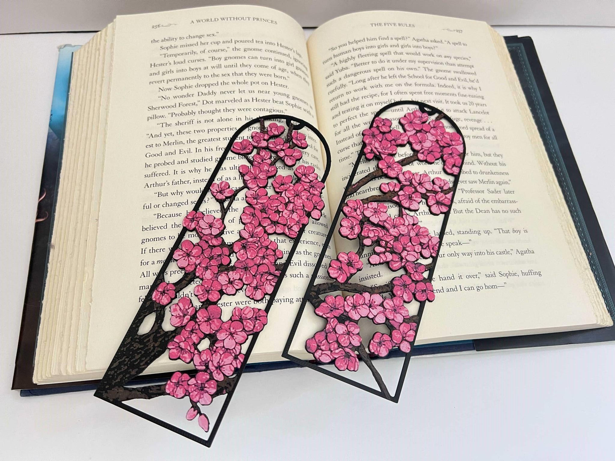 3D-Lesezeichen-Set – Kirschblüte im Rahmen
