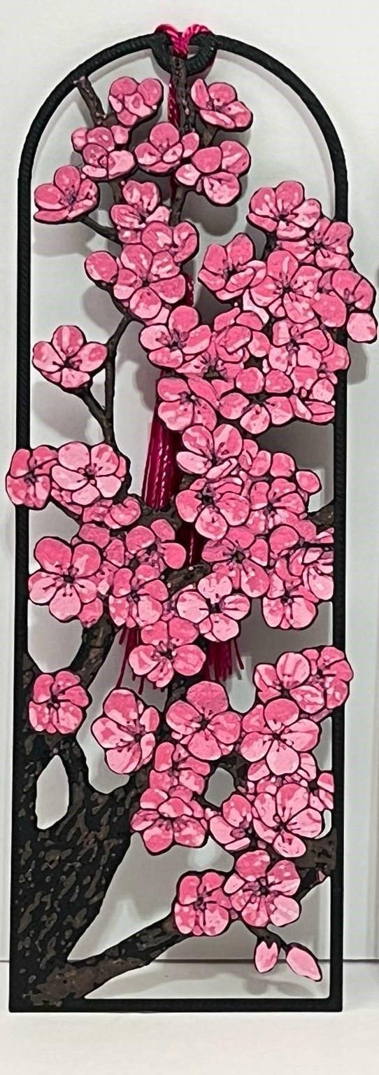 Miniaturbild: 3D-Lesezeichen-Set – Kirschblüte im Rahmen