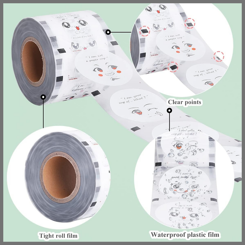 Miniature : Film à sceller avec motif pour gobelets PP et carton