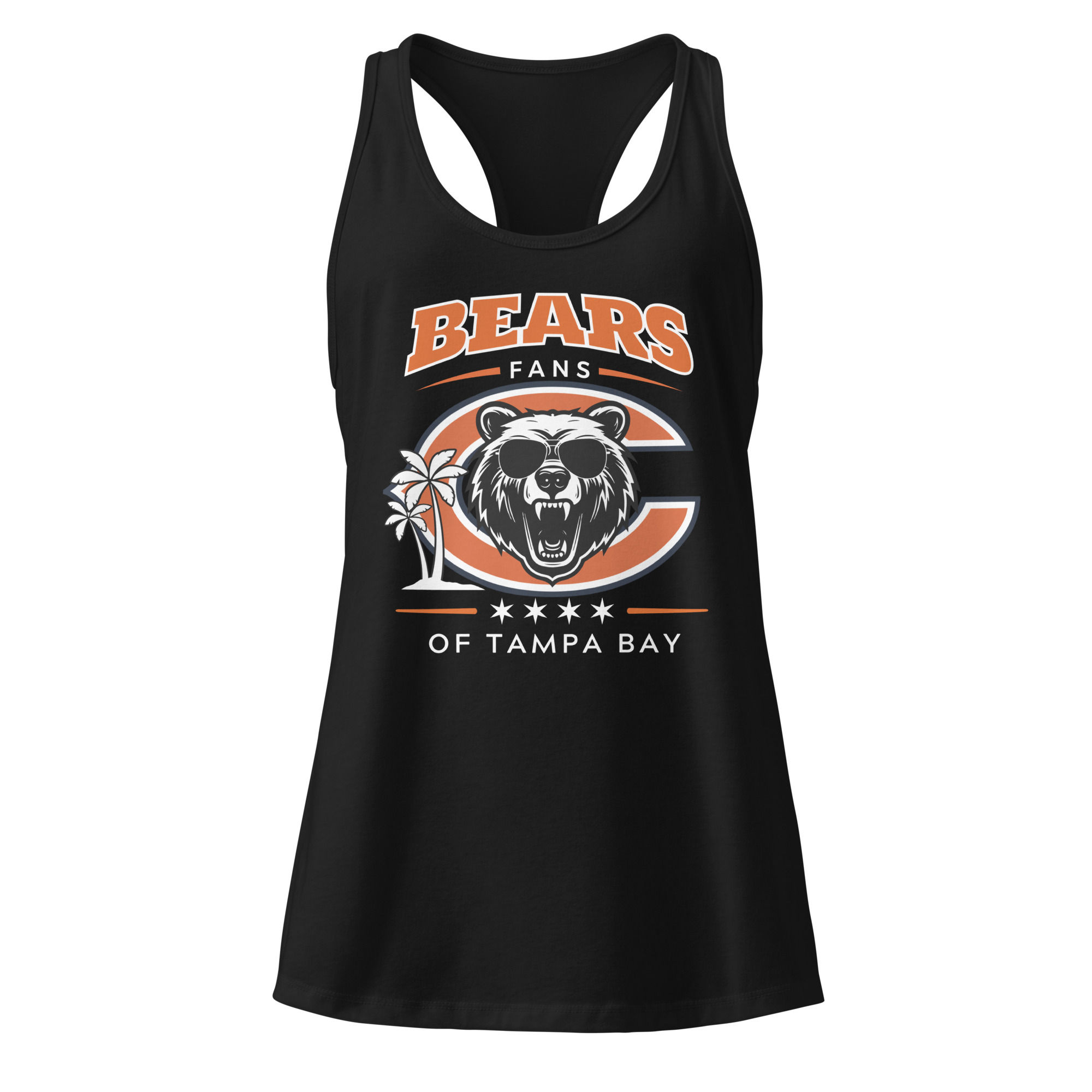 Bears Fans on Tampa Bay Women’s fitted racerback tank top
