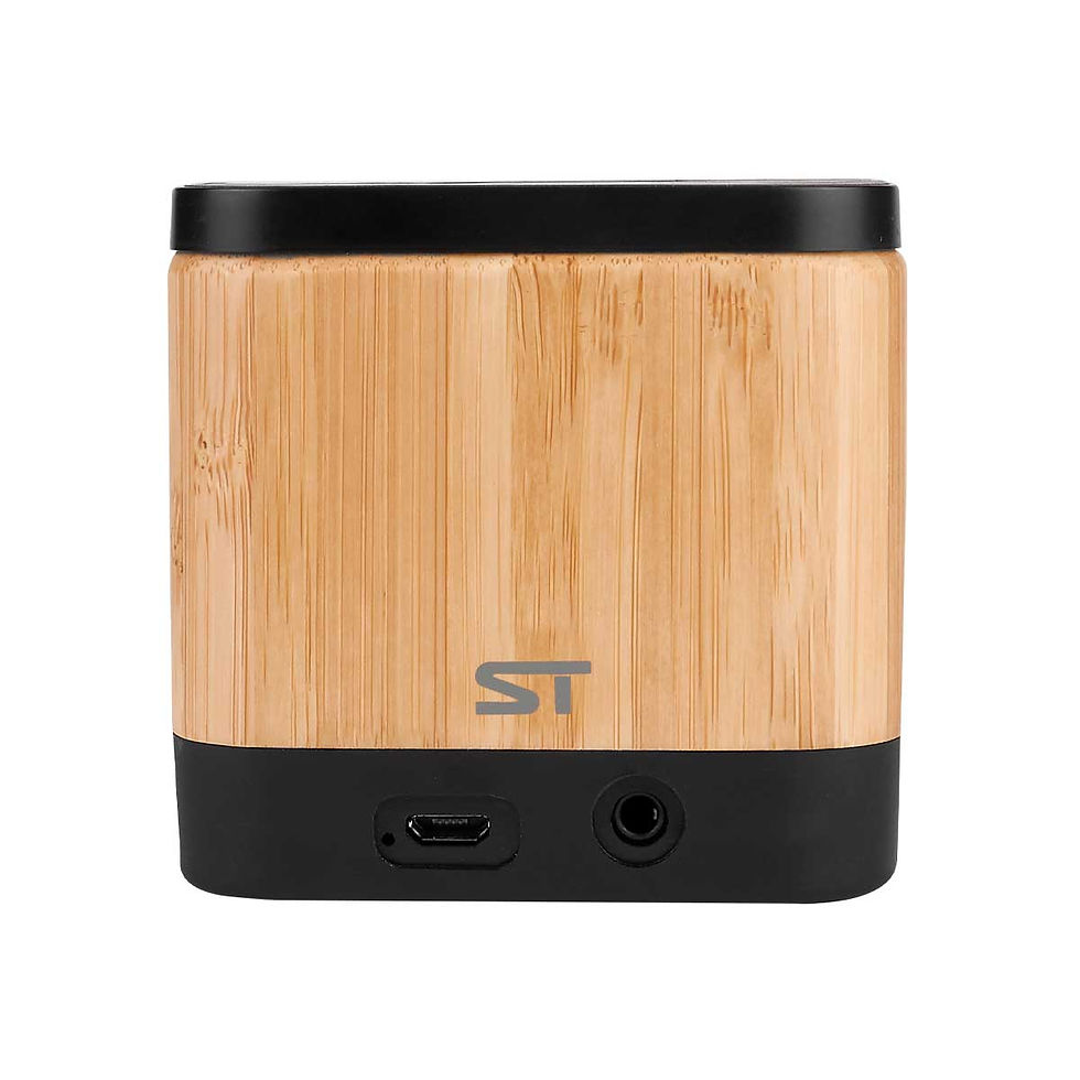 bocina rioja bluetooth con cargador inalámbrico bambú