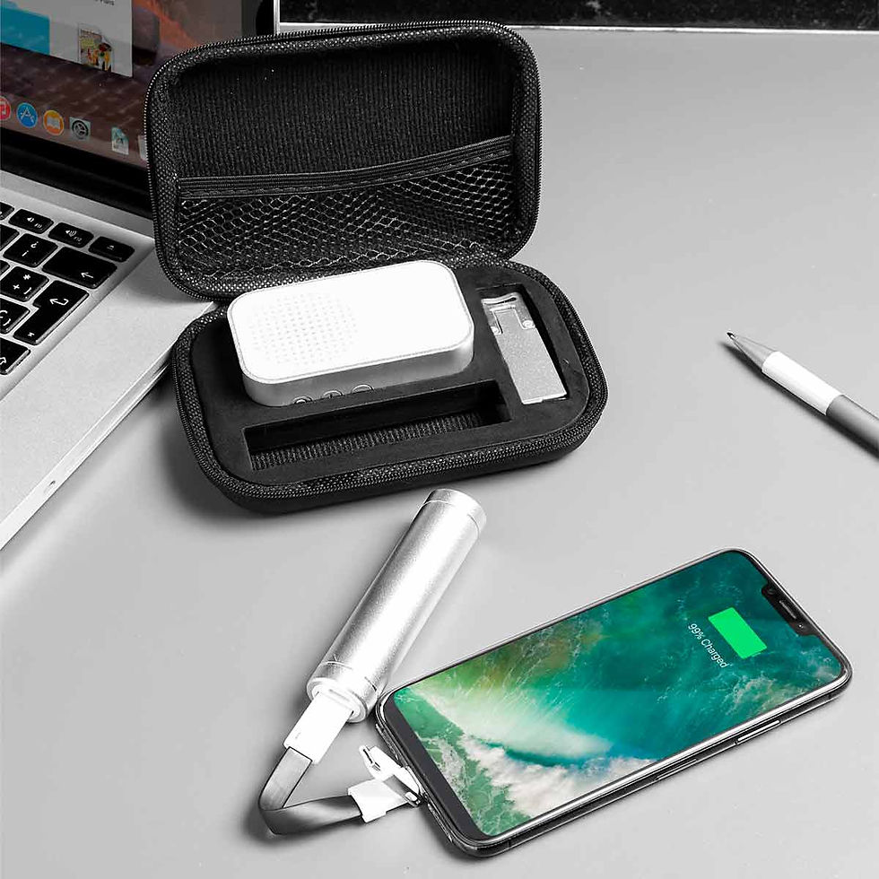 Set tecnológico promocional con cable 3 en 1 y estuche elegante