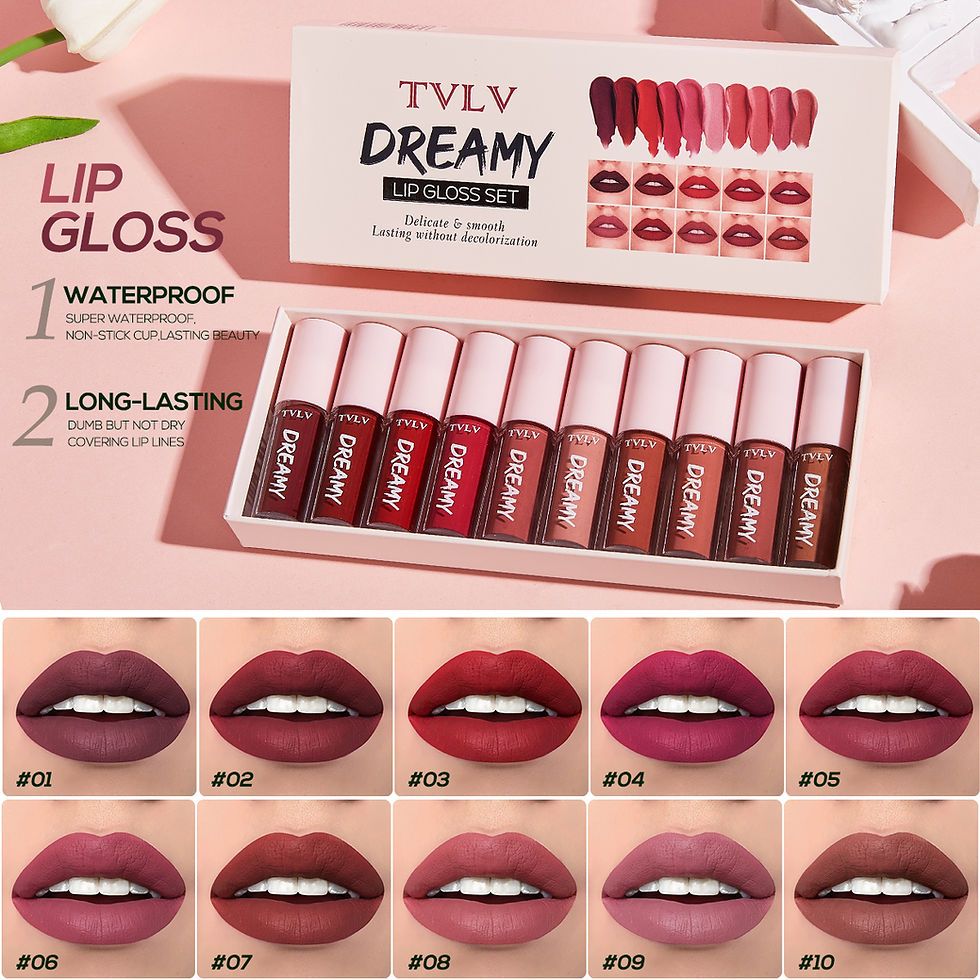 Miniatura: Kit 10 Gloss Labial Matte Velvet à Prova d’Água Longa Duração