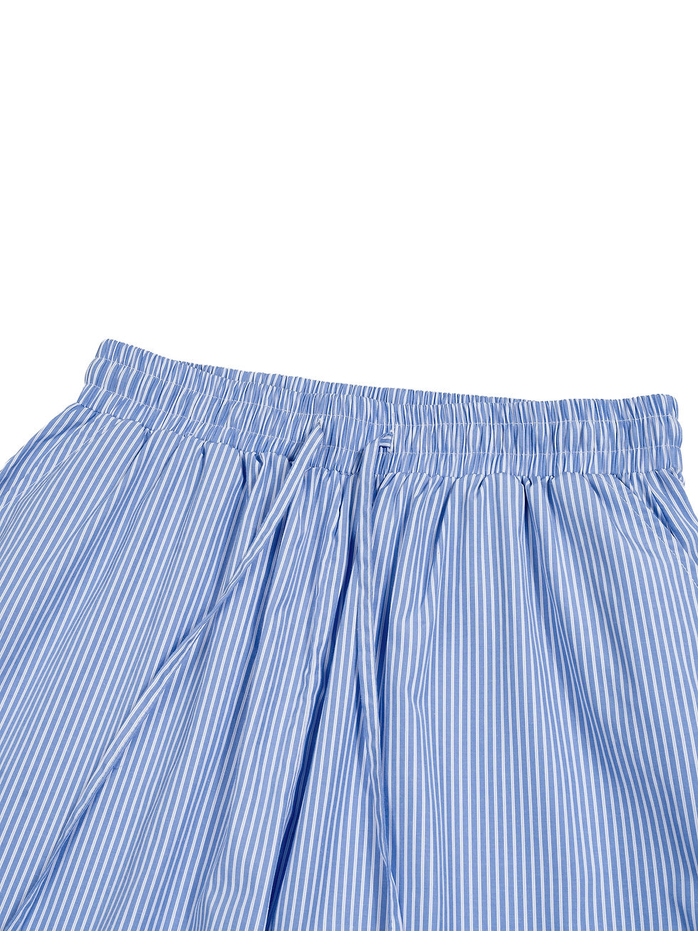 Thumbnail: MAMA SUSHI Vertical Stripe Drawstring Barrel Pants