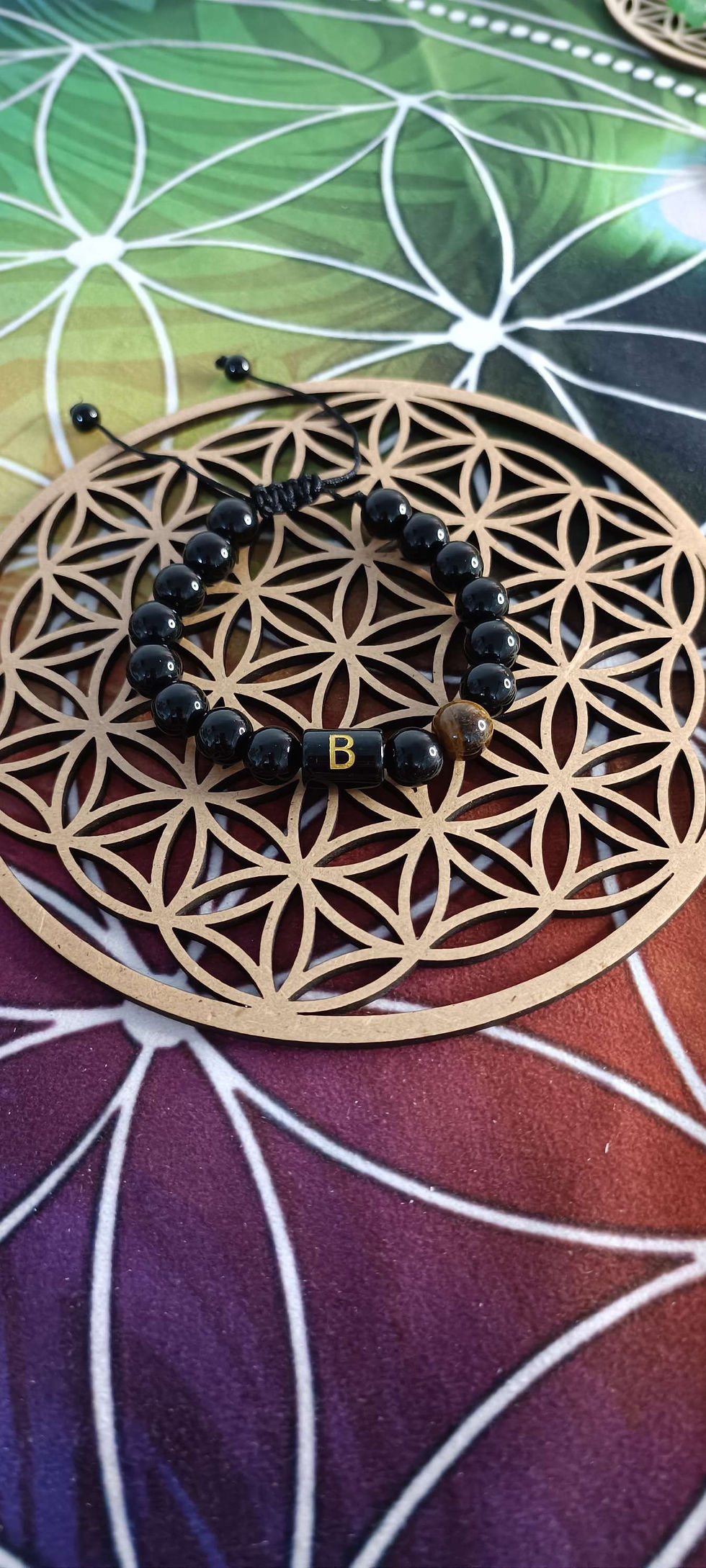 Bracelet perlé obsidienne