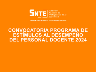 Convocatoria Programa de Estímulos al Desempeño del Personal Docente 2024