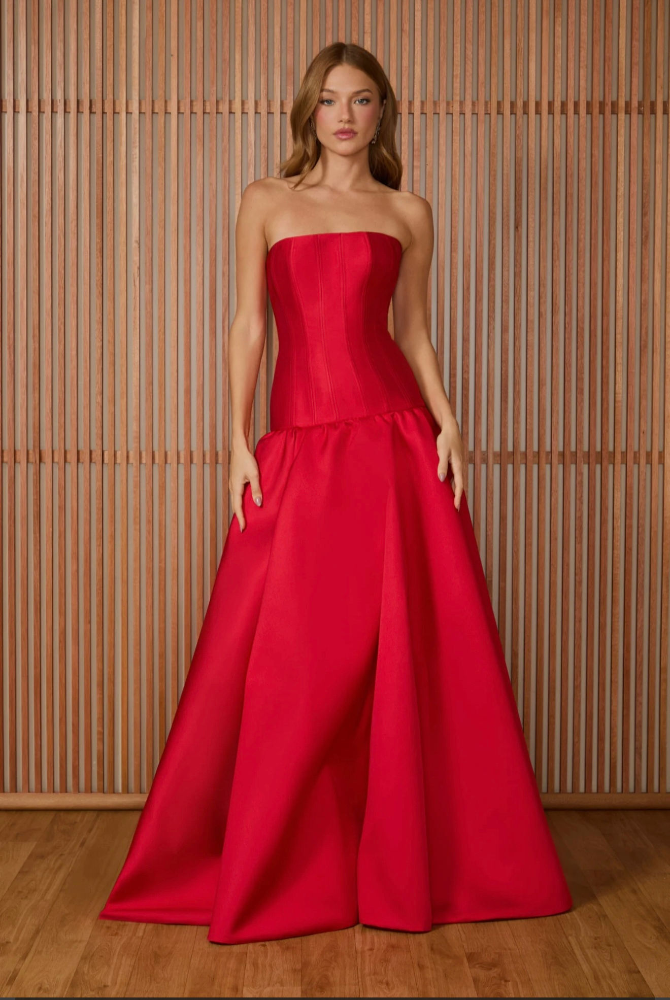 Vestido longo Camila tomara que caia Fabulous Agilita vermelho