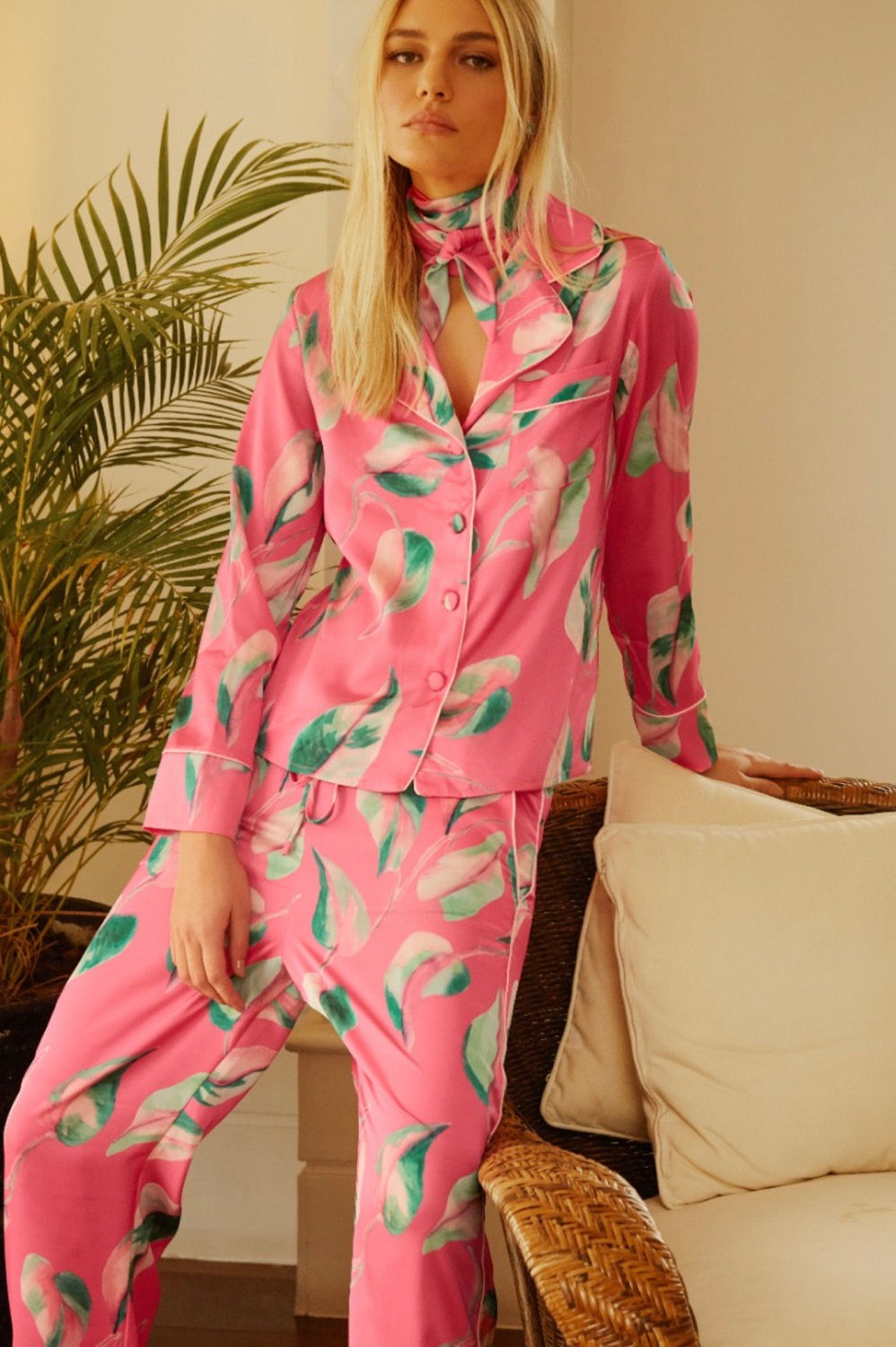 Pijama estampa flores pink PatBo