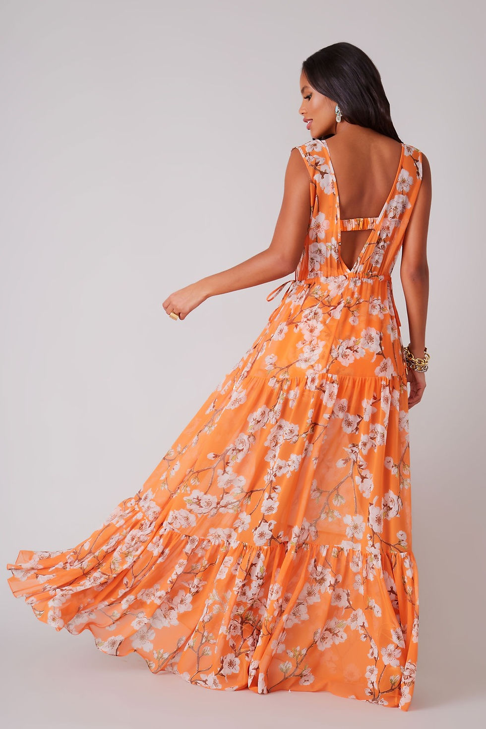 Miniatura: Vestido Gisele estampada orange flower laranja Fabulous Al Mare