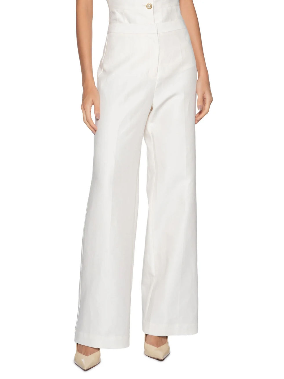 Miniatura: Calça alfaiataria em linho Caterina branco Carol Bassi