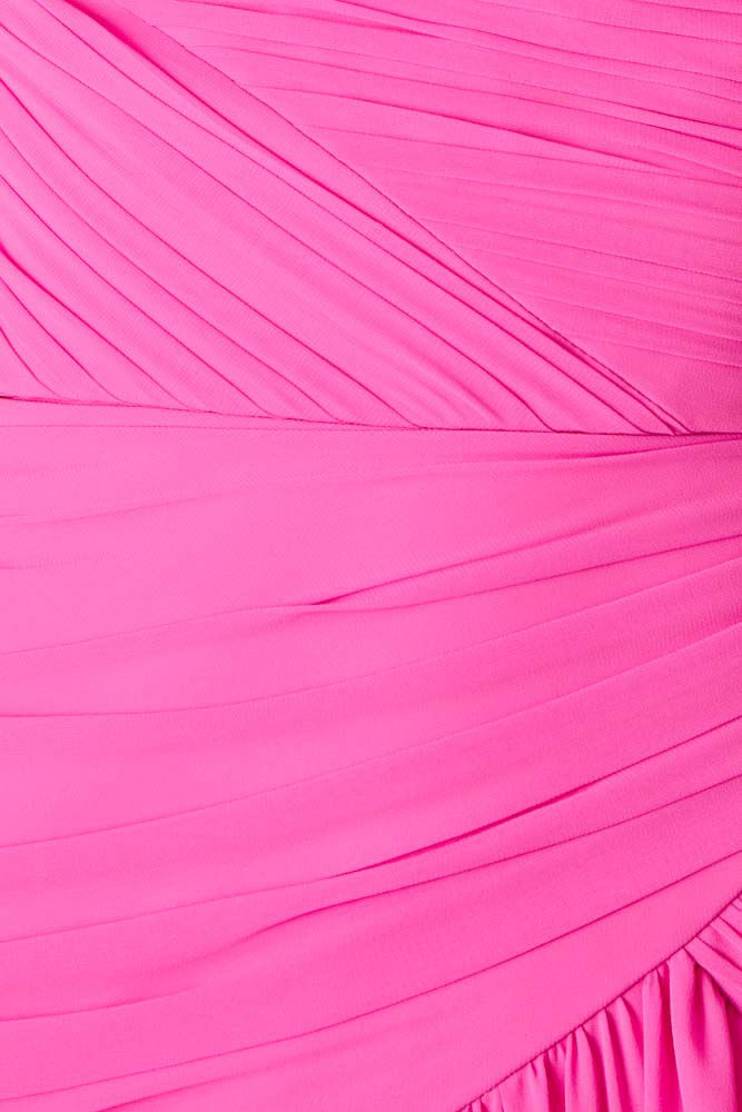 Thumbnail: Vestido longo Dakota drapeado manual flores bordadas rosa pink Fabulous Agilita 