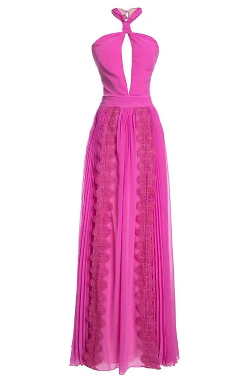 Miniatura: Vestido longo entremeios em renda fucsia PatBo Patricia Bonaldi