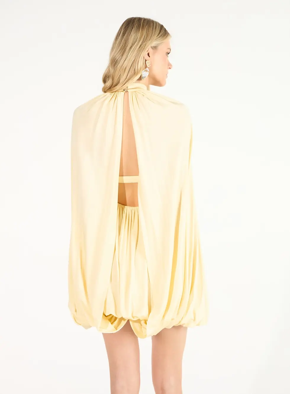 Miniatura: Vestido curto  jersey amarelo manteigaSkazi