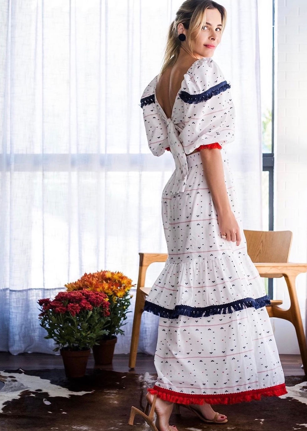 Miniatura: Vestido longo manga bufante detalhes Skazi Sclub 