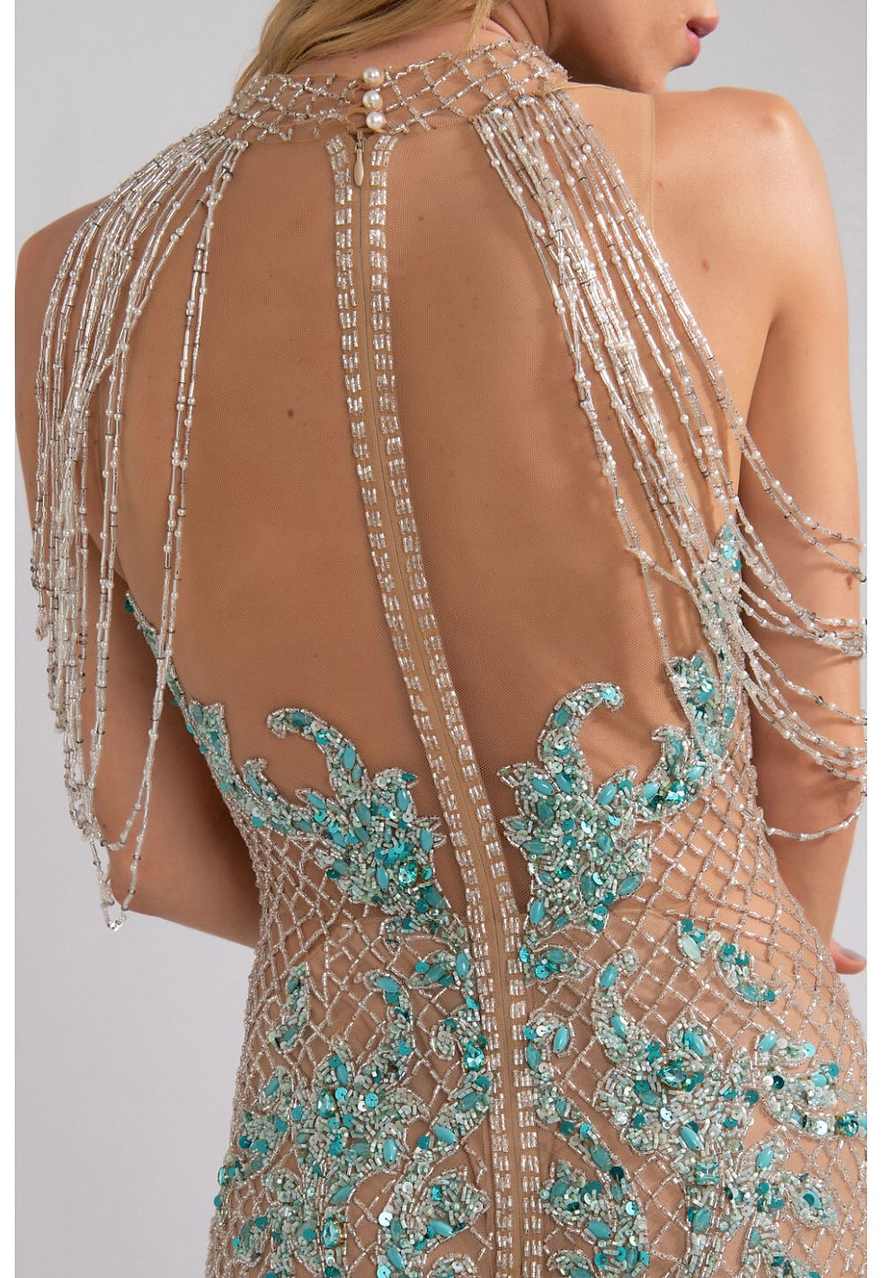 Thumbnail: Vestido longo bordado em cristais e pedrarias Patricia Bonaldi