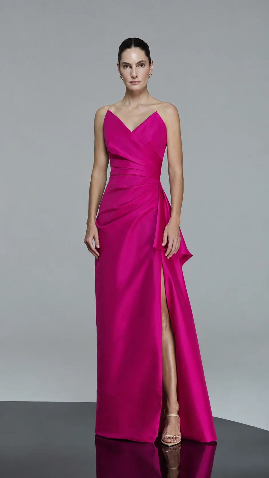 Vestido longo transpassado rosa pink Fatima Scofield