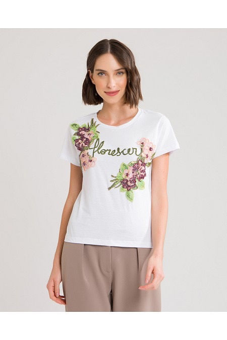 Miniatura: T shirt bordada florescer PatBo 