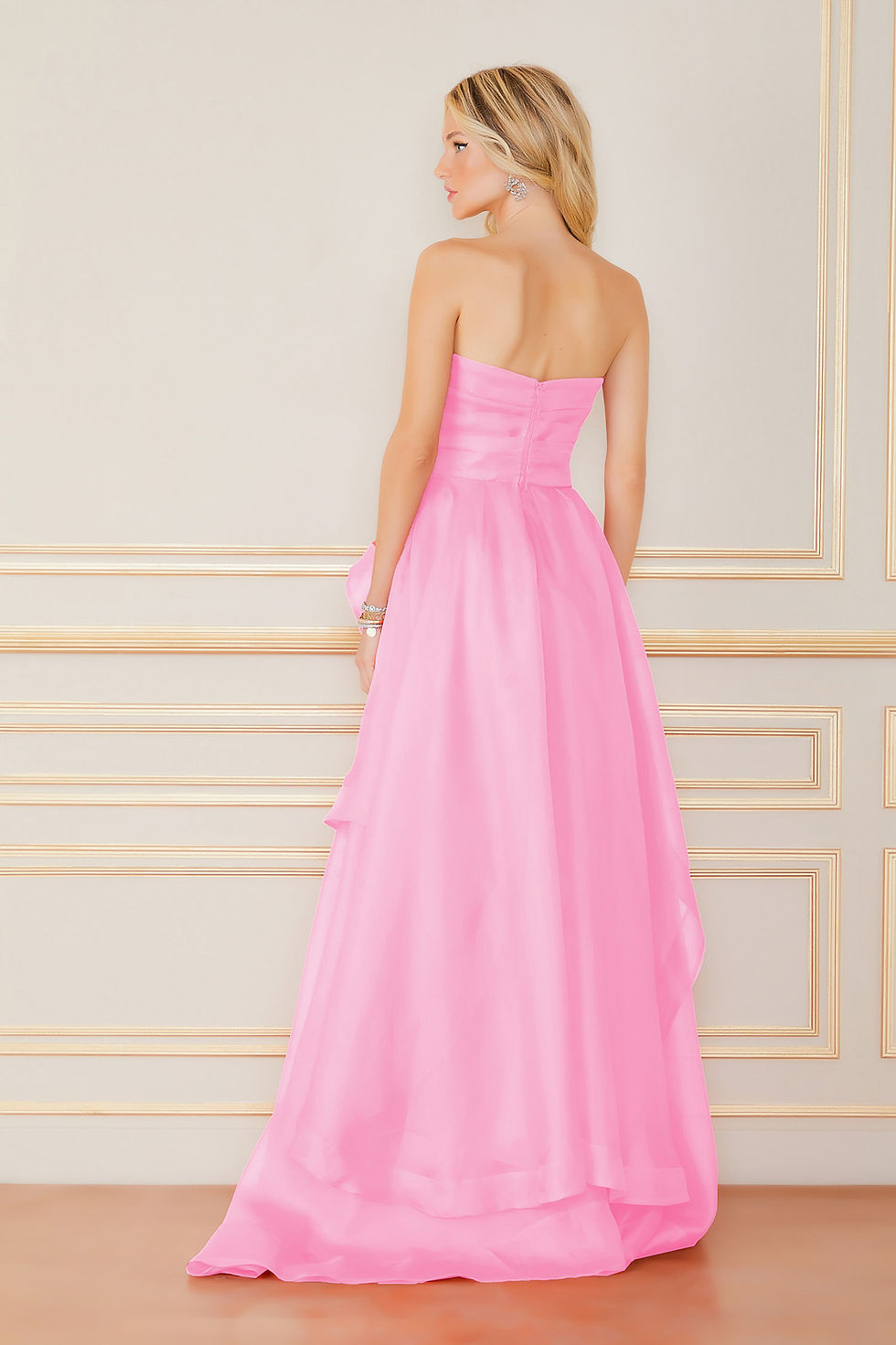 Miniatura: Vestido longo Natasha seda rosa flamingo Fabulous Agilita