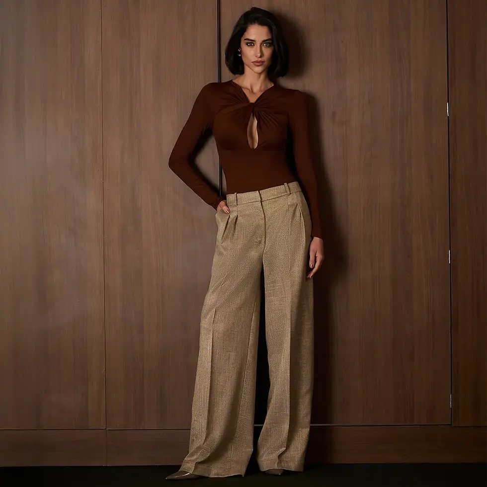 Miniatura: Body Stroma decote marrom - Lalibela