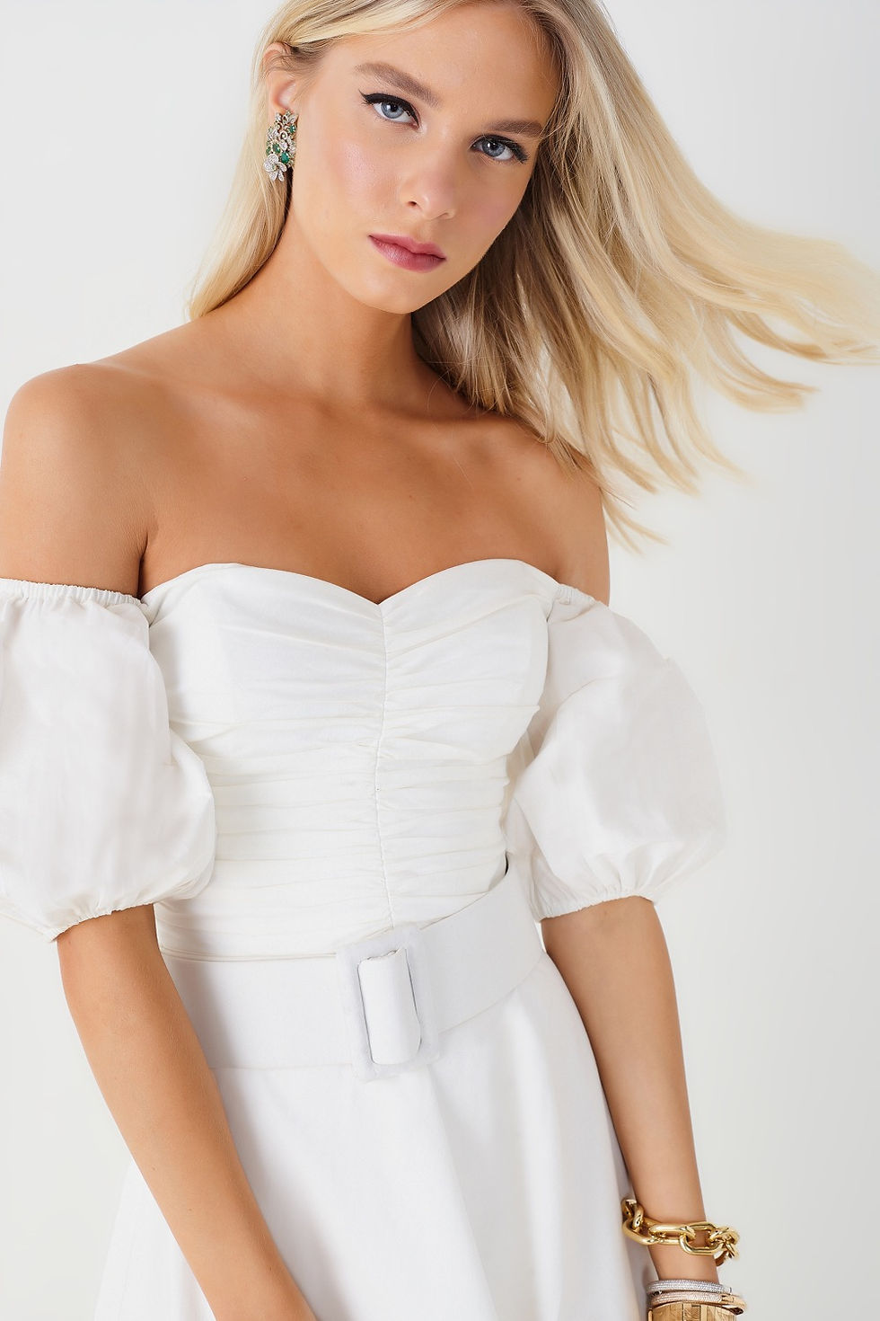 Thumbnail: Vestido midi Florence off white Fabulous Agilita