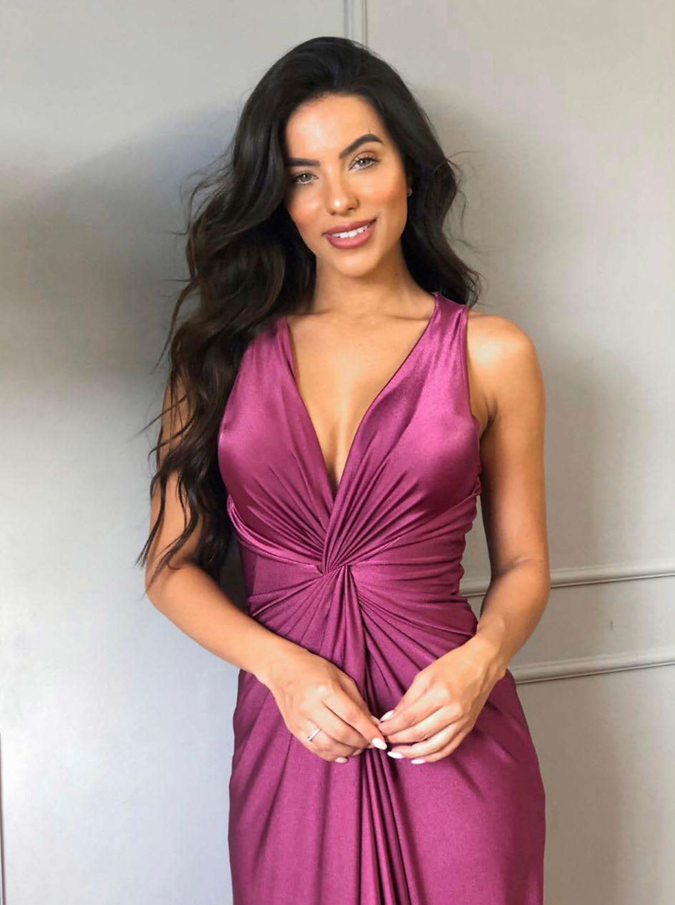 Miniatura: Vestido longo moulage marsala Maddie