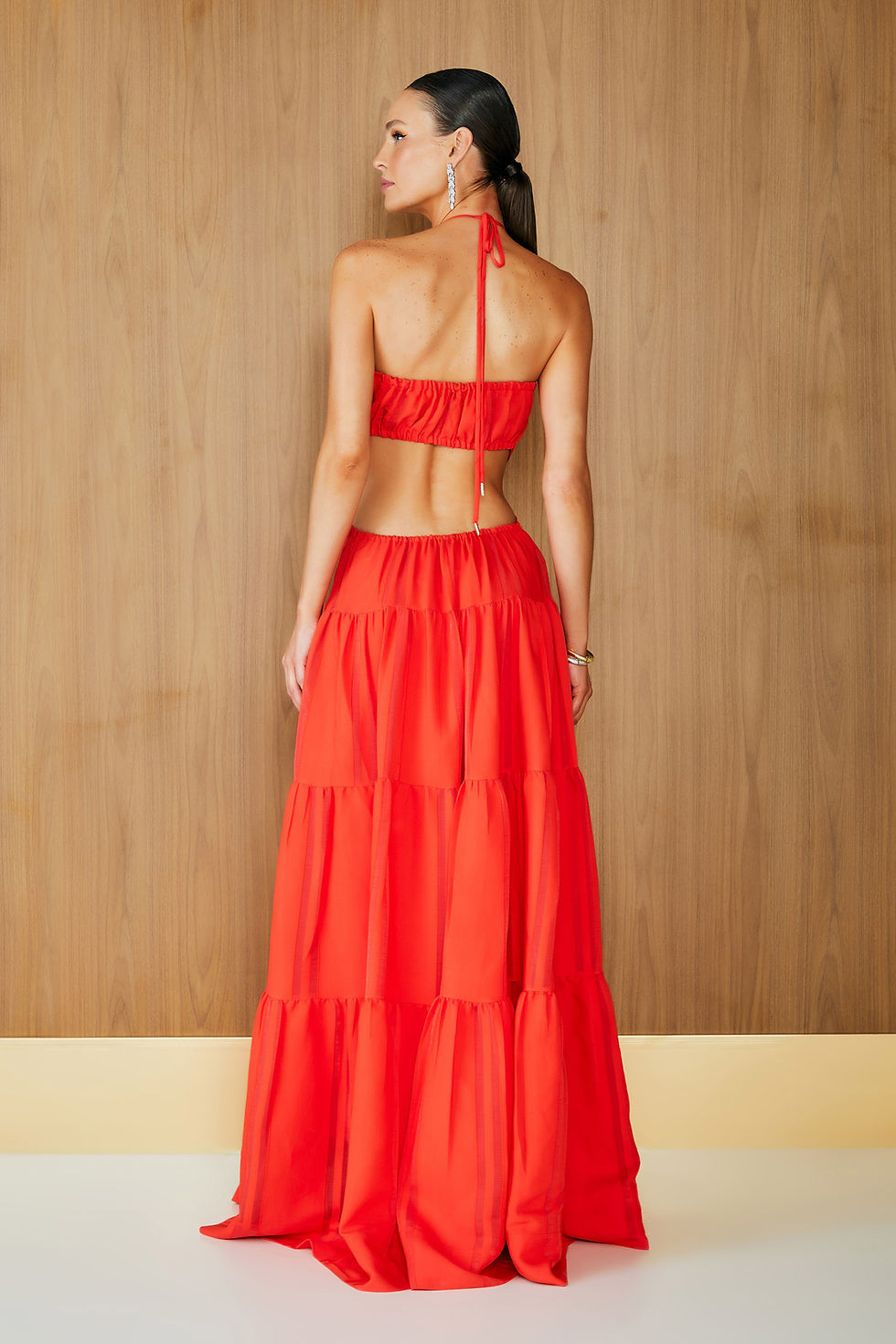 Miniatura: Vestido longo detalhe fivela resina vermelho Ibiza Agilita