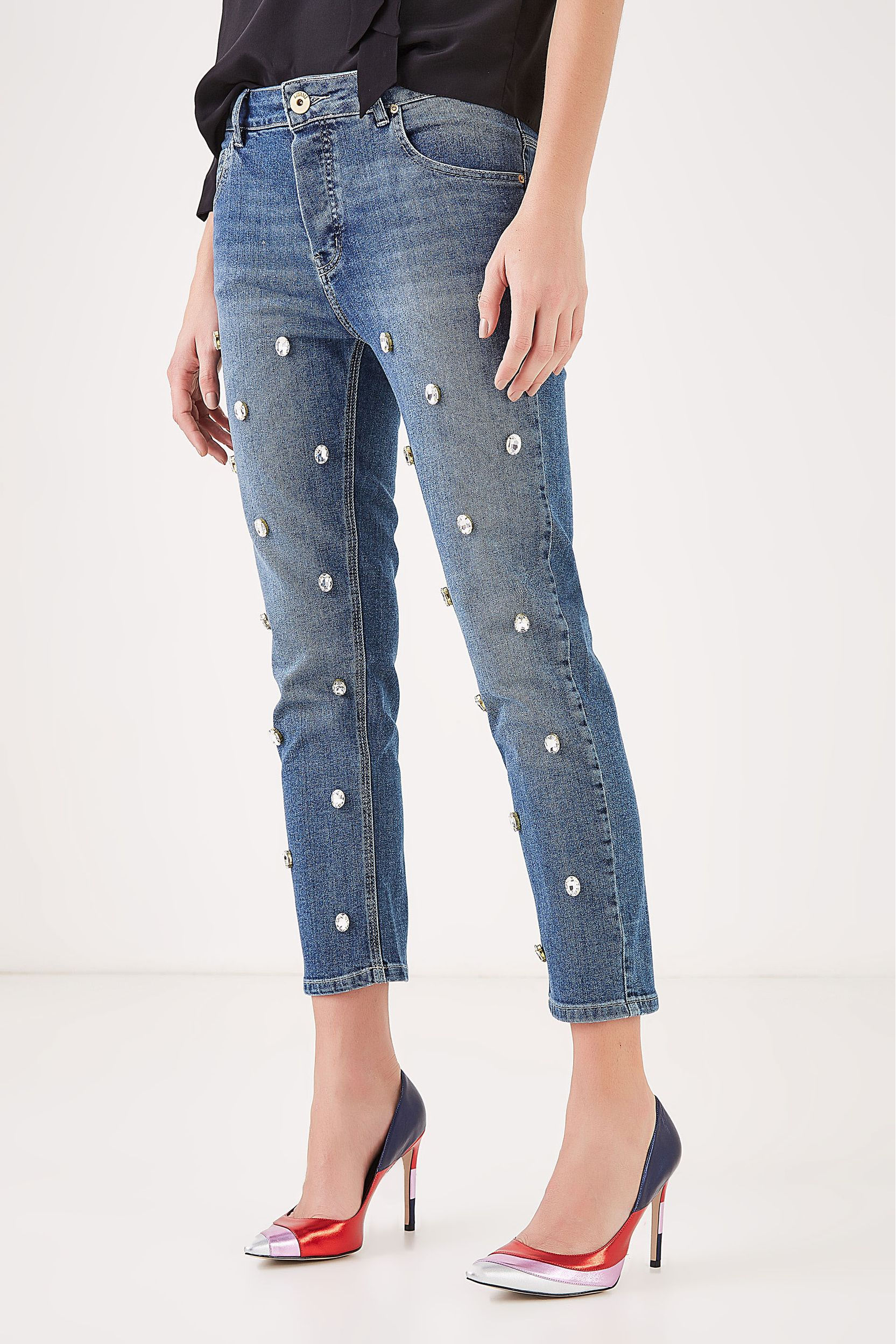 Calça Boy Ripped Biarritiz bordada Animale