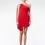 Miniatura: Vestido curto  drapeado vermelho Skazi