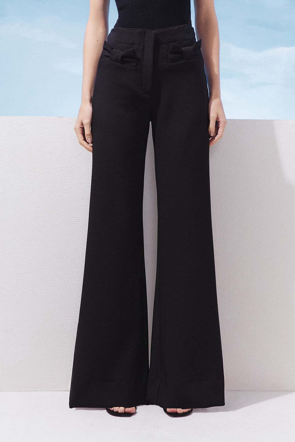 Miniatura: Calça alfaiataria bolso laço preta Agilita