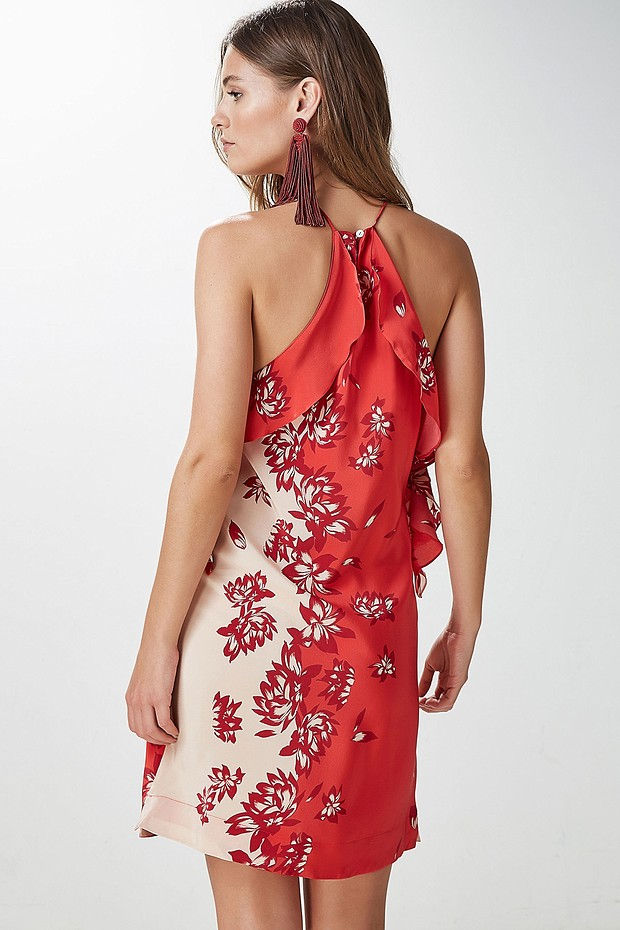 Miniatura: Vestido curto de seda Animale