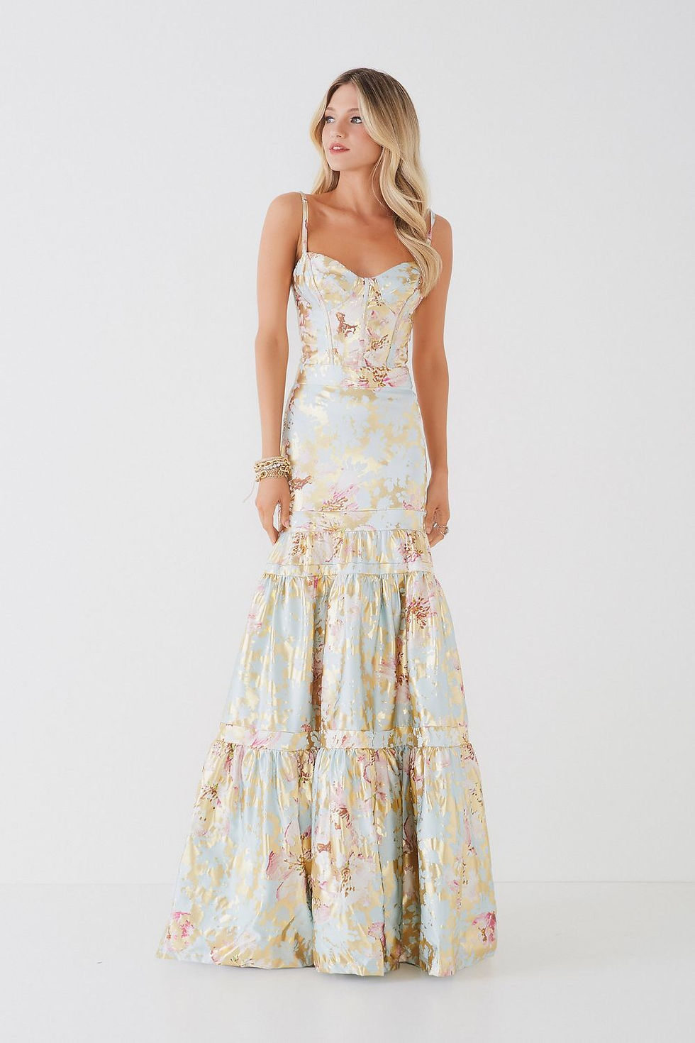 Thumbnail: Vestido longo Talita blue flower Fabulous Agilità