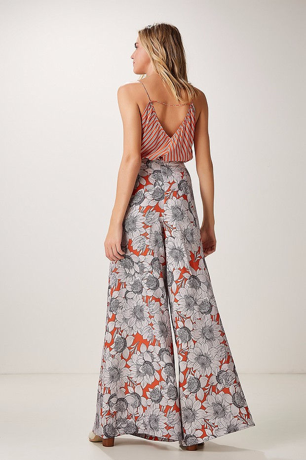 Thumbnail: Calça pantalona floral em linho Animale bazar
