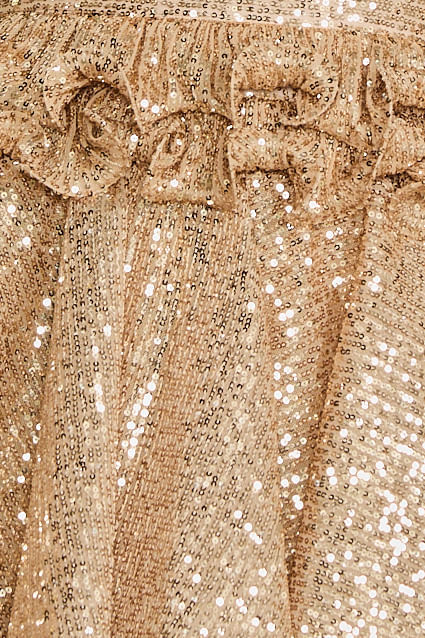Miniatura: Vestido curto paetês dourado Paula babados Fabulous Agilita