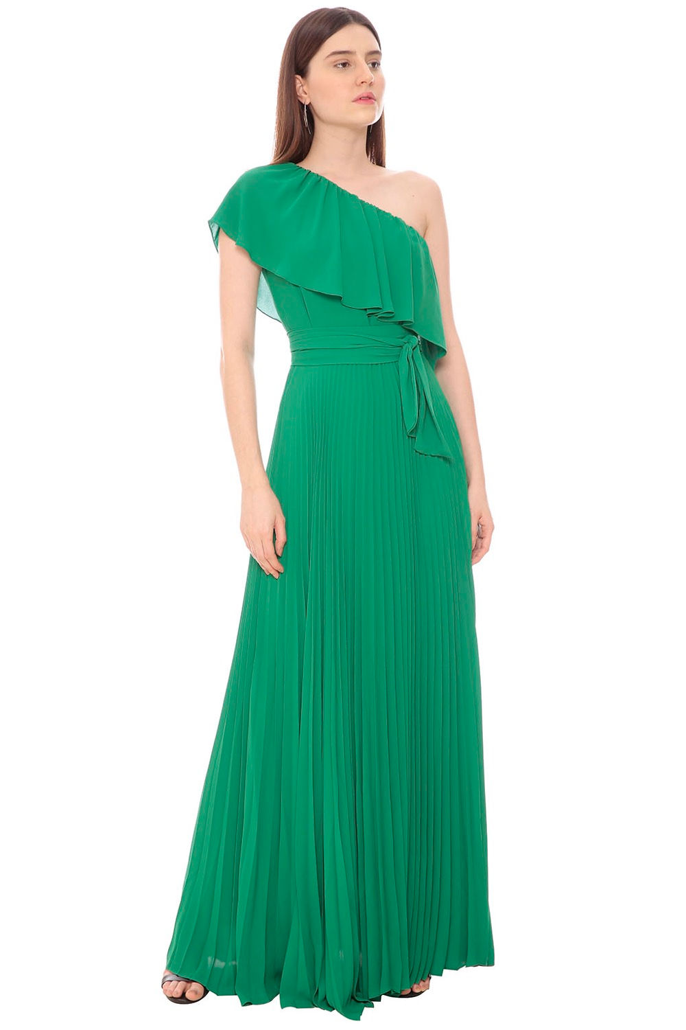 Vestido longo plissado Amíssima