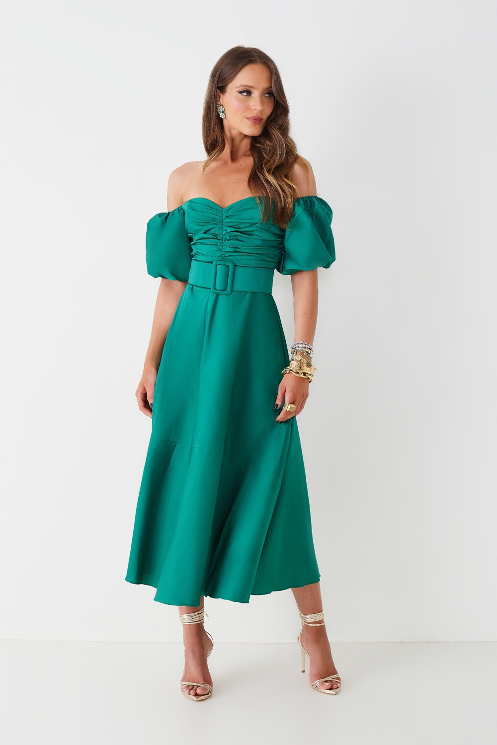 Vestido midi Florence verde esmeralda Fabulous Agilita
