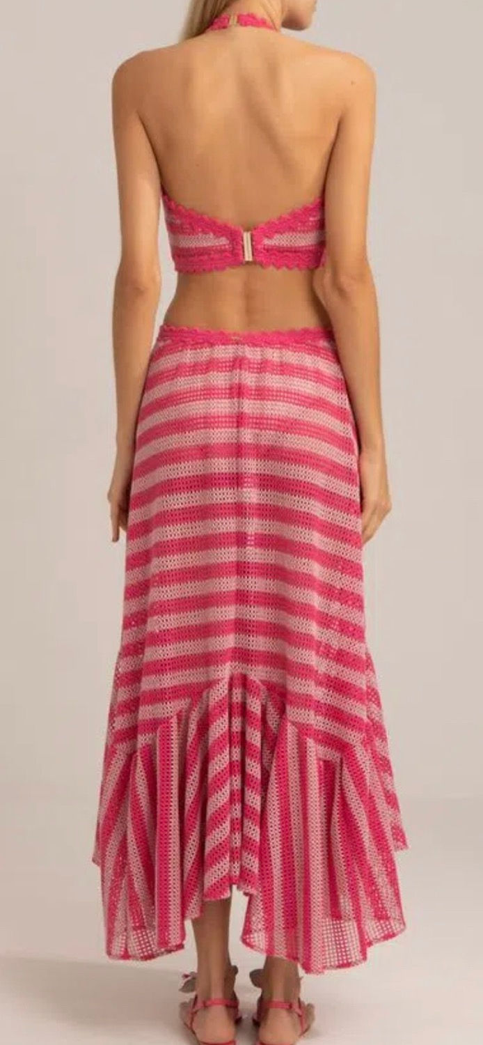 Miniatura: Vestido longo hotpants tela stripes pink PatBo