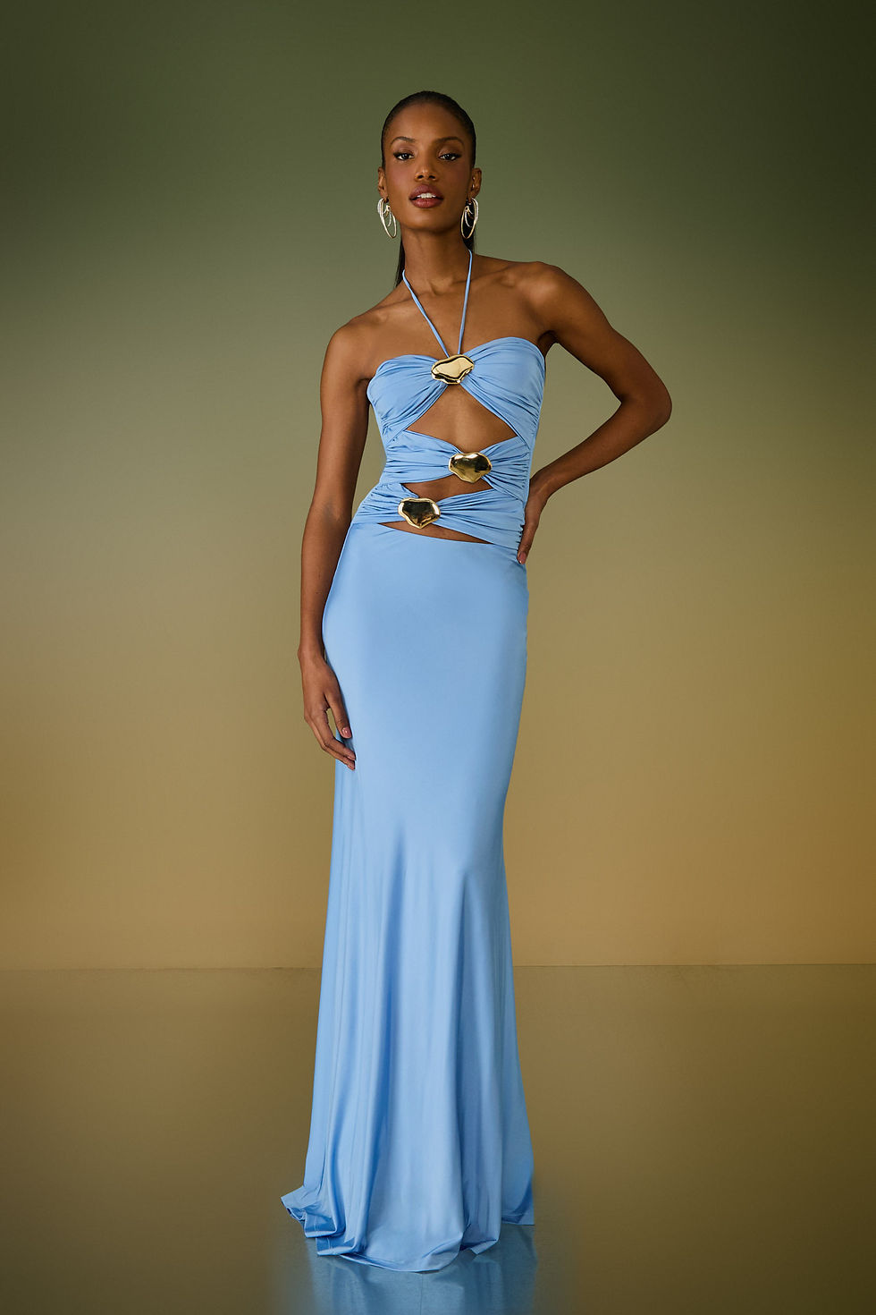 Vestido longo Siena placas azul frozen Fabulous Agilita