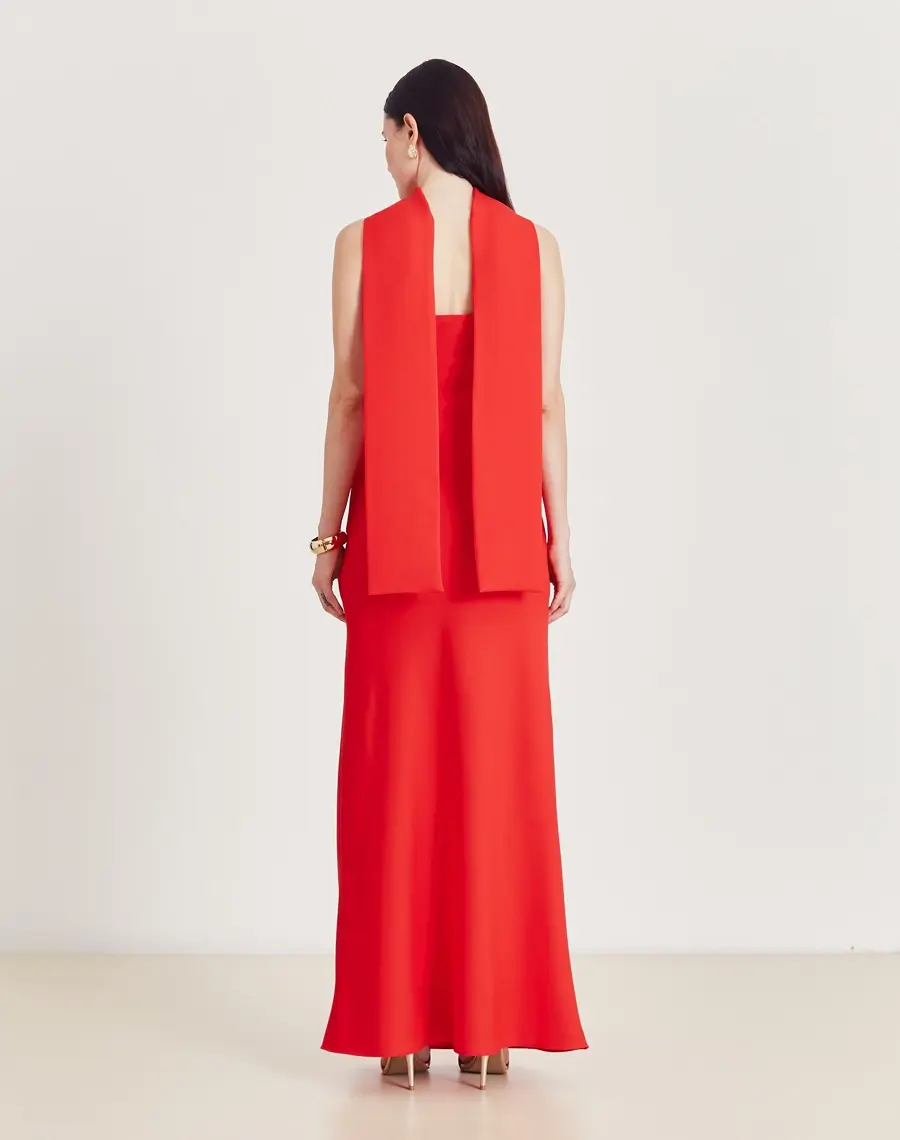 Miniatura: Vestido longo Ivy vermelho tomara que caia Amissima