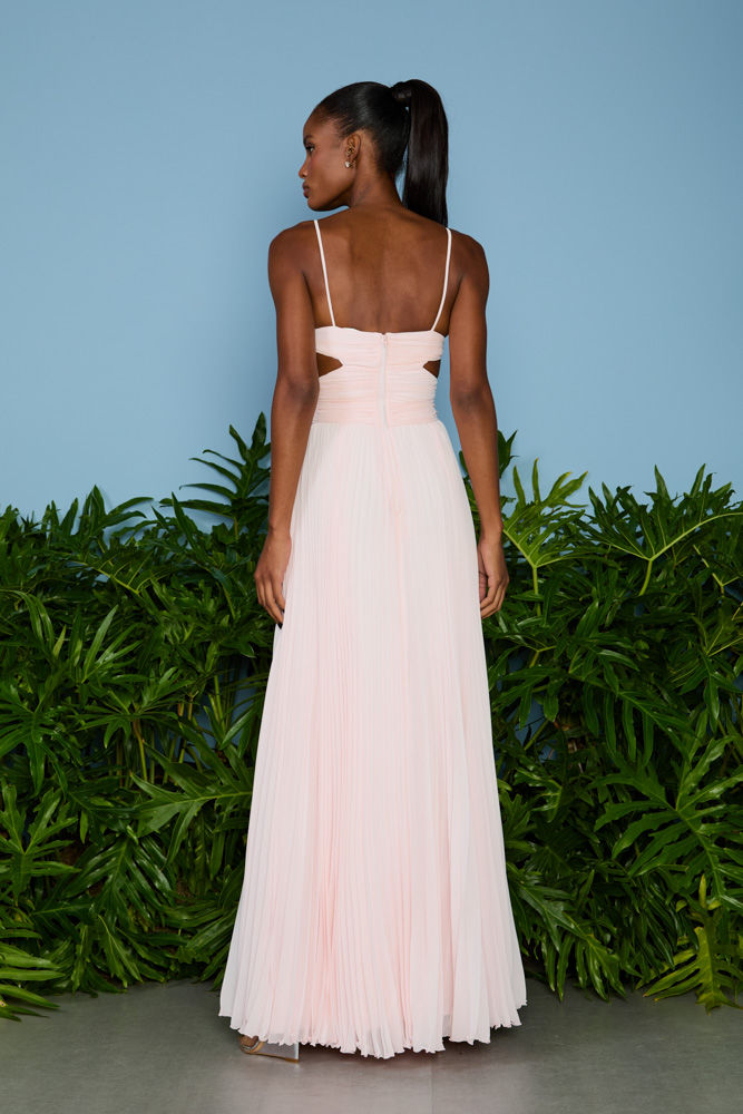 Miniatura: Vestido longo Susi plissado transpassado rosa cerejeira Fabulous Agilita