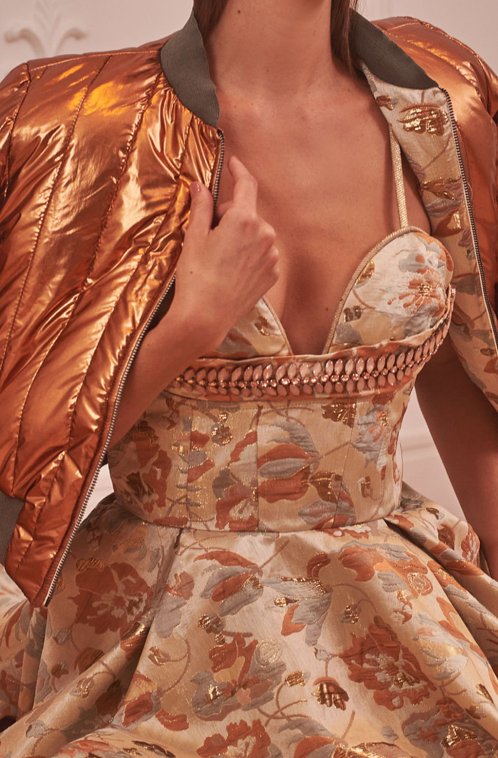 Miniatura: Vestido longo jacquard bordado manual LN Brand