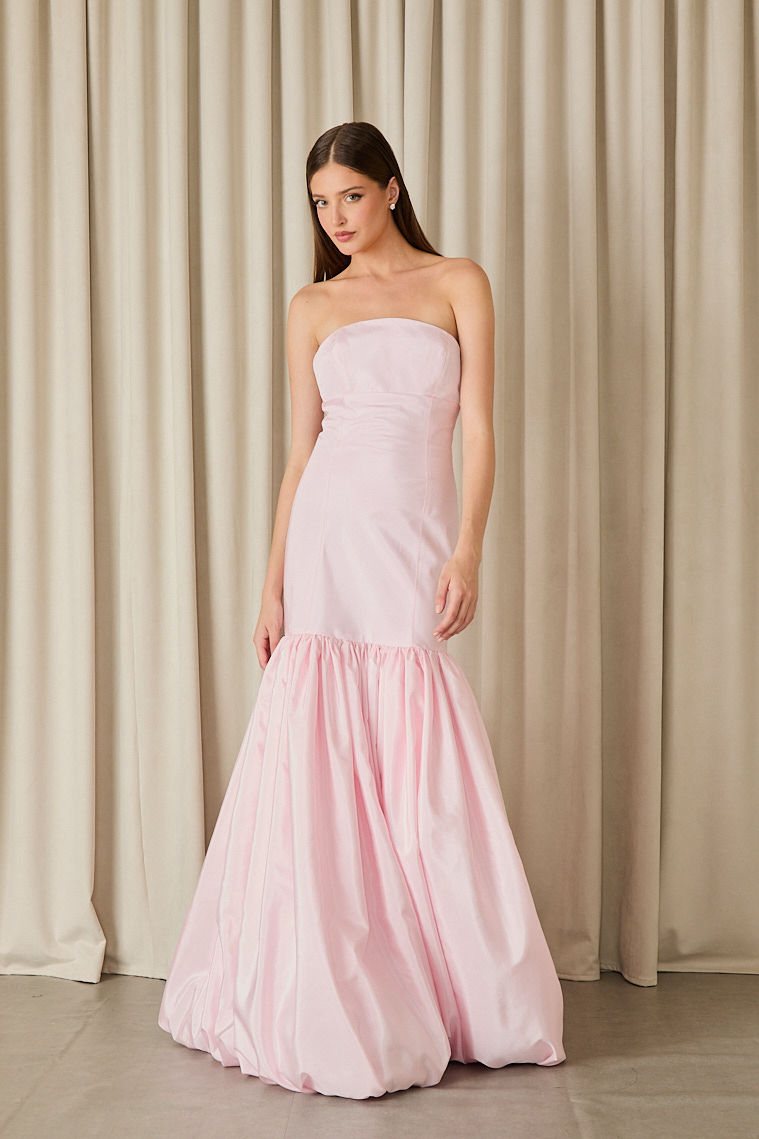 Thumbnail: Vestido longo zibeline Antonella rosa claro Fabulous Agilita