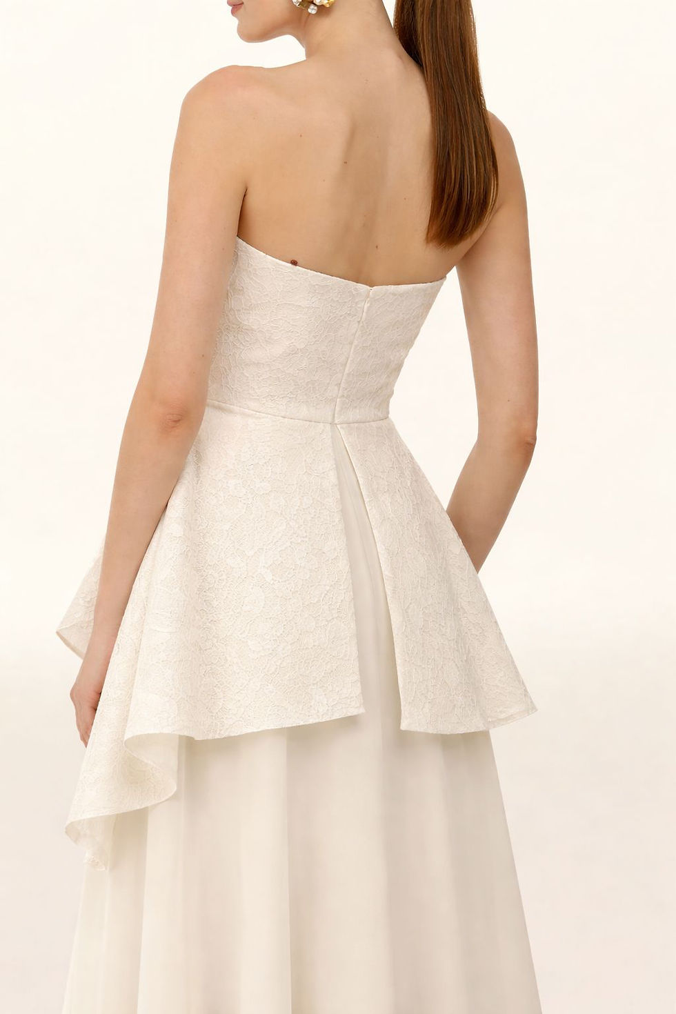 Miniatura: Vestido longo tomara que caia renda e organza Arte Sacra off white