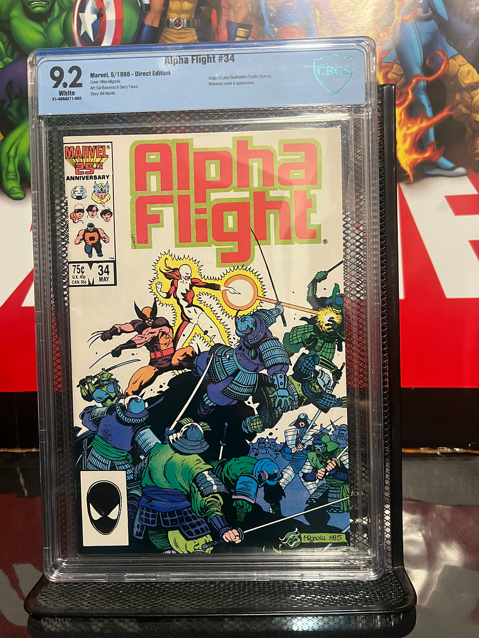 Alpha Flight #34 (1986) – CBCS 9.2 – Wolverine Cover – Lady Deathstrike Origin