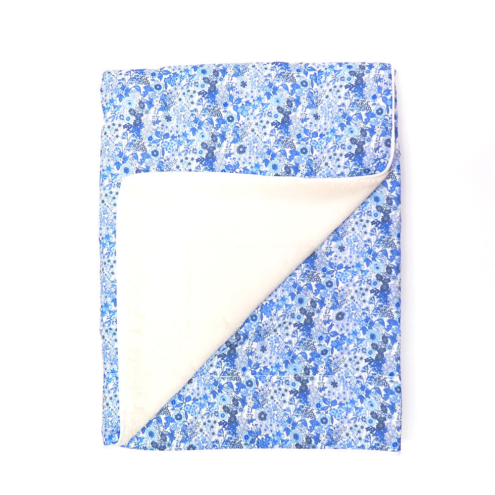 Thumbnail: Duo BLANKET + BIB Flower Blue