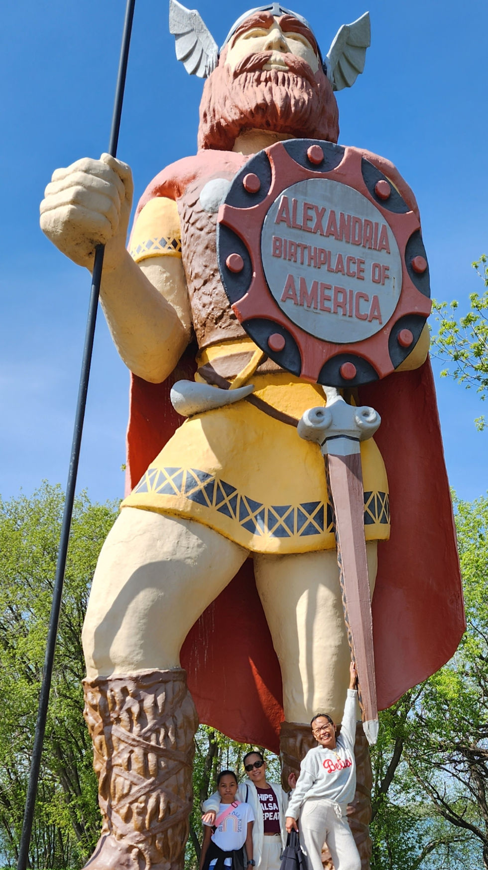 A towering Viking statue stands proudly in Alexandria, marking it as the "Birthplace of America,"