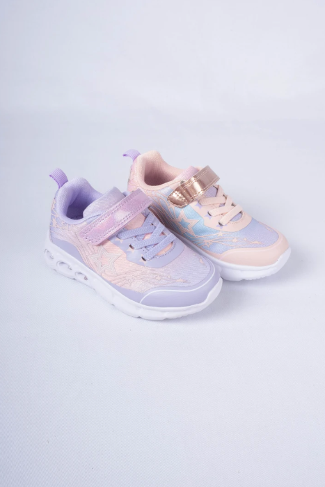 Charcoal Fashion Kid's Casual Stars Graphic Light Up Trainers / Sneakers