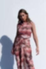 Charcoal Fashion Women's Coral Tie Dyed Abstract 2 pieces Co-Ord Dress Set Includes Crop Top&Maxi Skirt
