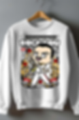 Men's White Funko Pop Graphic Crew Neck Sweater Top Pullover Jumper Sweatshirt