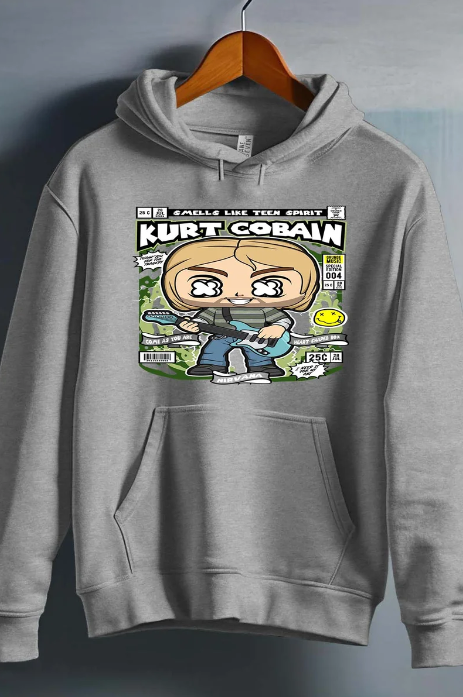 Men's Grey Casual Funko Pop Graphic Pull Over Hoody Top / Sweatshirt