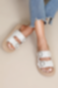Women's Beige Casual Leather Look Diamante Open Toe High Platform Mule Sandals/Sliders